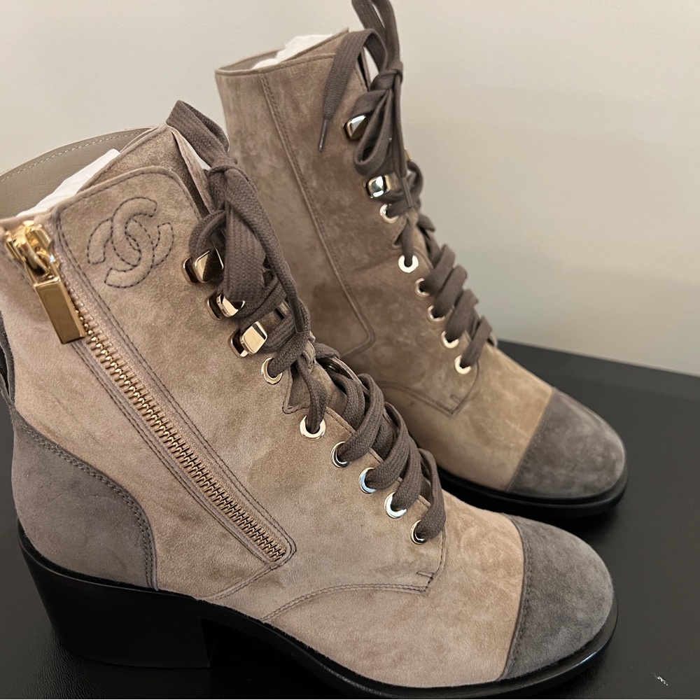 Chanel Brown Suede Short Boots